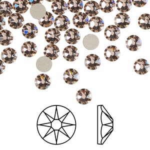 Flat back 144pk vintage rose foil back, Crystal Passions® 4.6-4.8mm rose round SS20 2088