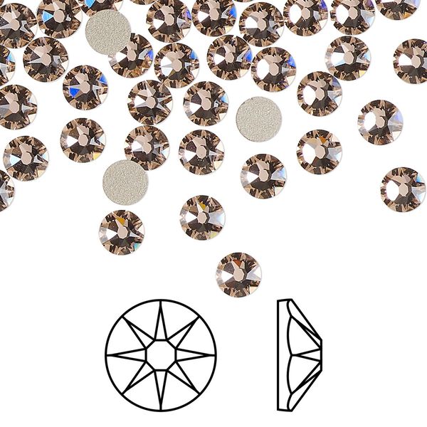 Flat back 144pk vintage rose foil back, Crystal Passions® 4.6-4.8mm rose round SS20 2088 image number 0