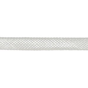 Cord, nylon, silver, 6mm mesh tube, fits up to 6mm bead. Sold per pkg of 6 feet.