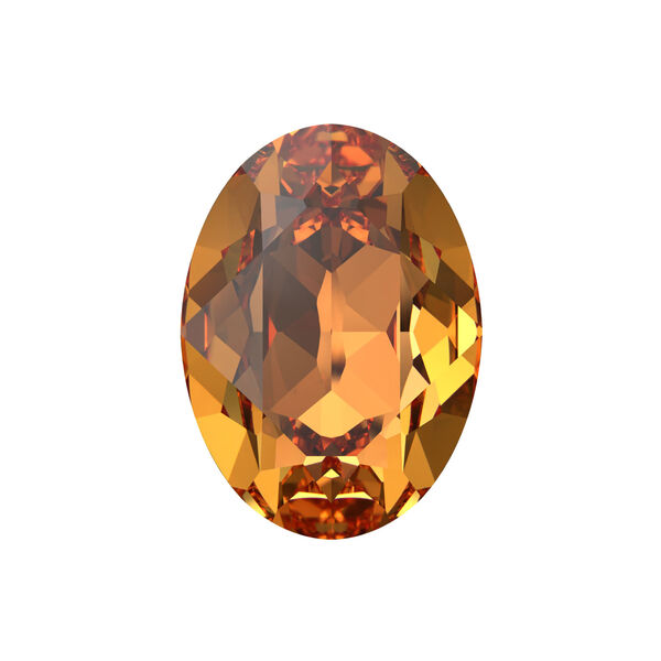 Fancy stone 1pkg1 dark orange (HICT) foil back, Crystal Passions® 18x13mm oval 4120 image number 0