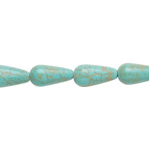 Magnesite 1pkg1, teardrop bead 15 inch 13x7mm-14x7mm