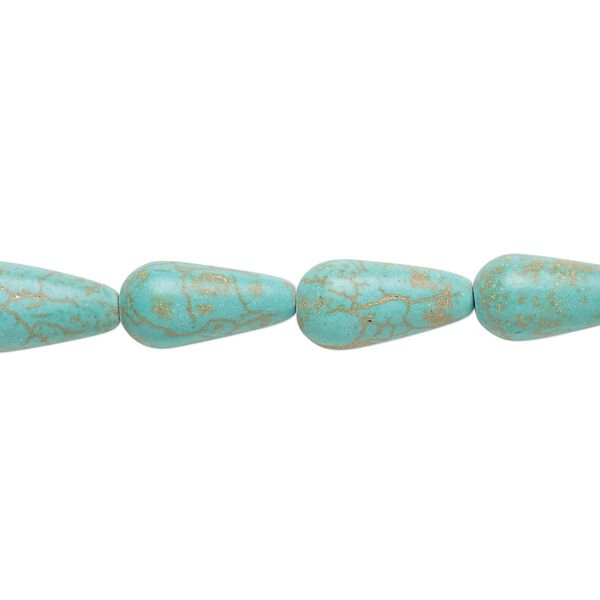 Magnesite 1pkg1, teardrop bead 15 inch 13x7mm-14x7mm image number 0