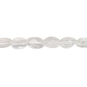 Quartz crystal 1pkg1, hand-cut puffed oval bead natural 13 inch 8x5mm-11x7mm