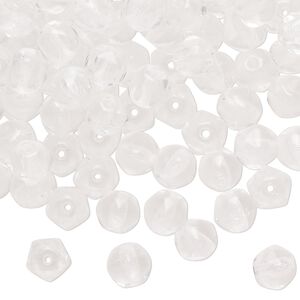 Bead glass 1pk 6mm bicone, 2 ounce clear