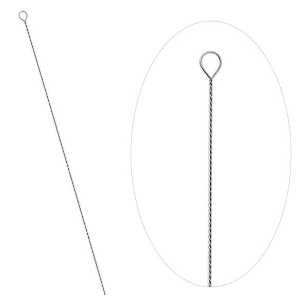 Needle, stainless steel, #10 light-medium, 2-1/2 to 3-inch twisted wire. Sold per pkg of 100. image number 0