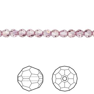 Bead 12pk dark rose, Crystal Passions® 4mm round 5000