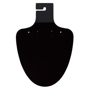 Necklace / earring card, flocked plastic, black, 9-1/2 x 6-1/2 inches. Sold per pkg of 10.