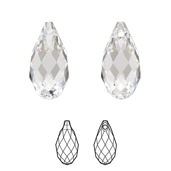 Briolette 1pk crystal, Crystal Passions® 17x8.5mm pendant drop 6010 image number 0
