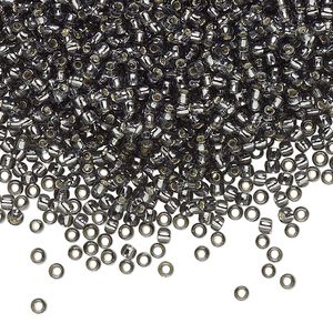 Seed bead, TOHO BEADS®, glass, pkg/50g, #11 round, transparent silver-lined grey (TR-11-29B).