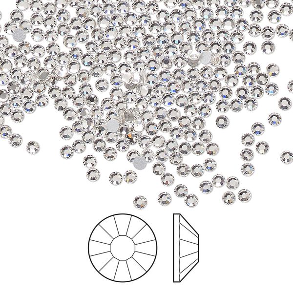 Flat back 144pk crystal foil back, Preciosa Viva 12® Czech crystal rhinestone 1.9-2.1mm chaton rose round SS6 image number 0