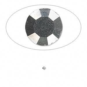 Chaton, glass rhinestone, hematite black, foil back, 1.4-1.5mm faceted round, PP8. Sold per pkg of 72.