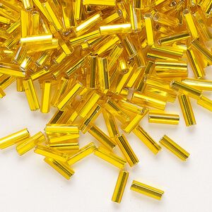 Bead, Preciosa Ornela Czech glass, bugle bead, pkg/500g, 1/4 inch, silver-lined translucent hyacinth, (87060).