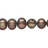Freshwater pearl 1pkg1, semi-round, 15.5-16 inch dark steel 9-12mm cultured image number 0