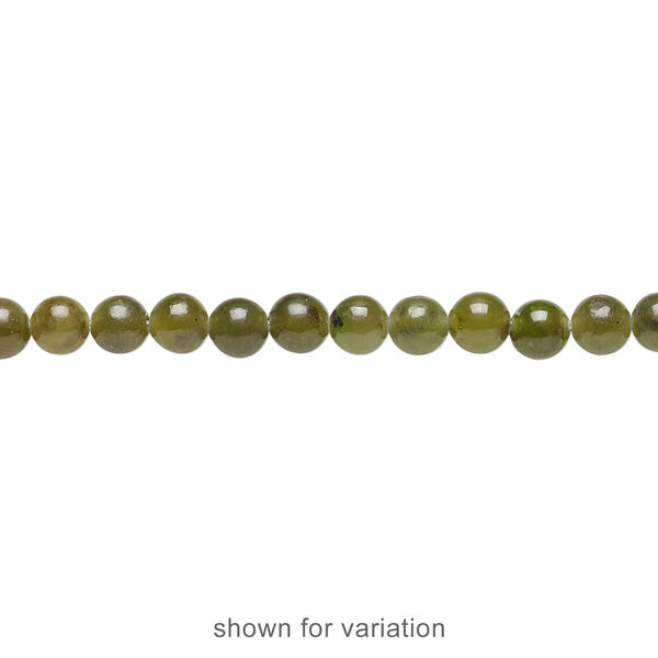 Nephrite jade 1pkg1, round bead natural 15.5-16 inch 4mm image number 2