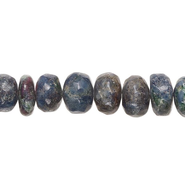 Ruby in kyanite / ruby in zoisite 1pkg1, hand-cut rondelle bead natural 8 inch 9x5mm-12x7mm image number 0