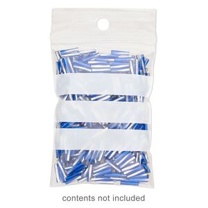Bag, Tite-Lip™, plastic, white and clear, 2-1/2x2 inch top zip. Sold per pkg of 100.