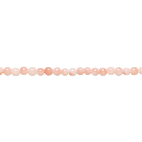 Bead, bamboo coral (dyed), pink, 2.5-3mm hand-cut round, B- grade, Mohs hardness 3-1/2 to 4. Sold per 15-1/2" to 16" strand. image number 0