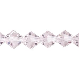 Bead 1pk transparent pink, Celestial Crystal® 10mm bicone 8 inch