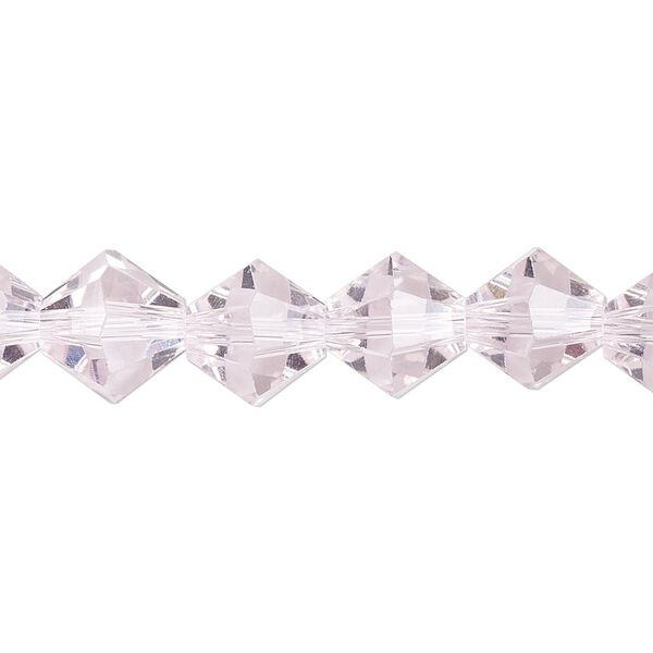 Bead 1pk transparent pink, Celestial Crystal® 10mm bicone 8 inch image number 0