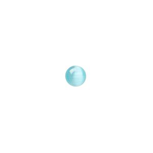 Cabochon, cat's eye glass (fiber optic glass), turquoise blue, 6mm calibrated round, quality grade. Sold per pkg of 10.