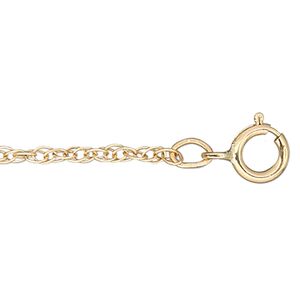Chain 1pkg1 14Kt gold rope, 1.2mm / springring clasp, Gossamer™ 18 inch