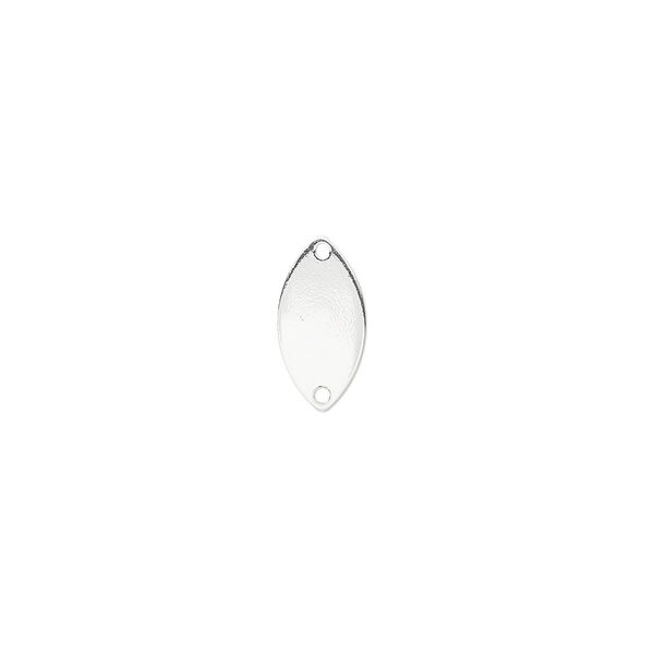 Link, sterling silver, 12x6mm marquise. Sold per pkg of 6. image number 0