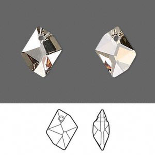 Drop 1pk crystal silver shade, Crystal Passions® 14x11mm pendant cosmic 6680 image number 0