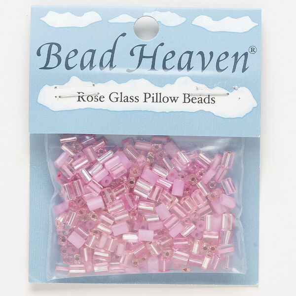 Seed bead, glass, pkg/24g, 5x3mm cylinder, translucent AB matte multi-pink. image number 0