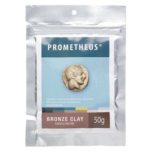 Prometheus® bronze clay, pkg/50g, rapid and low fire formula.