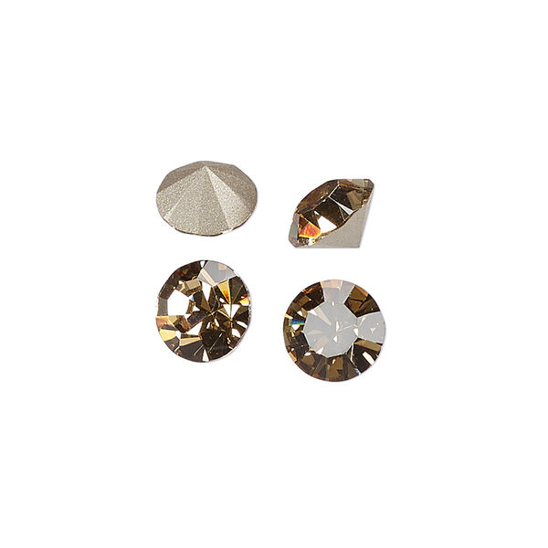 Chaton 8pk light Colorado topaz foil back, Preciosa MAXIMA Czech crystal rhinestone 8.16-8.41mm 15-cut faceted round SS39 image number 0