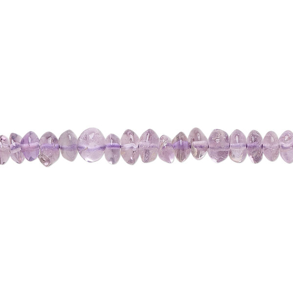 Bead, amethyst (natural), 4x2mm-5x3mm hand-cut smooth rondelle, B- grade, Mohs hardness 7. Sold per 15-1/2" to 16" strand. image number 0