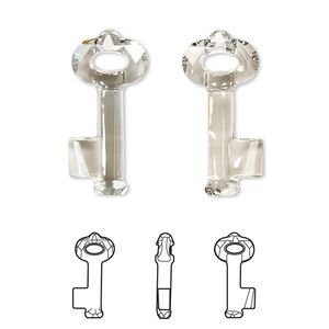 Focal 1pk crystal silver shade, Crystal Passions® 30x13.5mm pendant key 6919