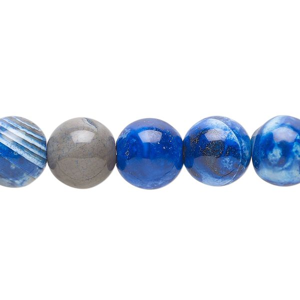 Fire crackle agate 1pkg1, round bead 15.5-16 inch 9.5-10mm image number 0