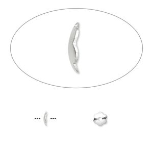 Bead cap, silver-plated brass, 4x1mm scalloped round, fits 4-6mm bead. Sold per pkg of 1,000.
