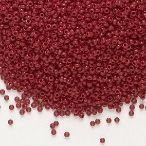 Seed bead, Miyuki, glass, pkg/35g, #15 rocaille, opaque currant, (RR-419).