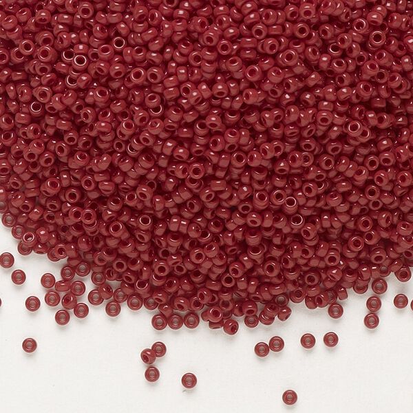 Seed bead, Miyuki, glass, pkg/35g, #15 rocaille, opaque currant, (RR-419). image number 0