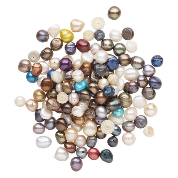 Freshwater pearl 1pkg4oz, mixed shapes mix, mixed colors 6-12mm cultured image number 1