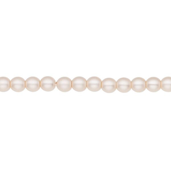 Bead, Czech pearl-coated glass druk, opaque matte pearl, 4mm round. Sold per 15-1/2" to 16" strand. image number 0