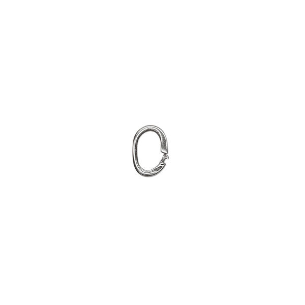 Loop Lock™, JBB Findings, antique silver-plated brass, 7x5mm smooth oval. Sold per pkg of 4. image number 0