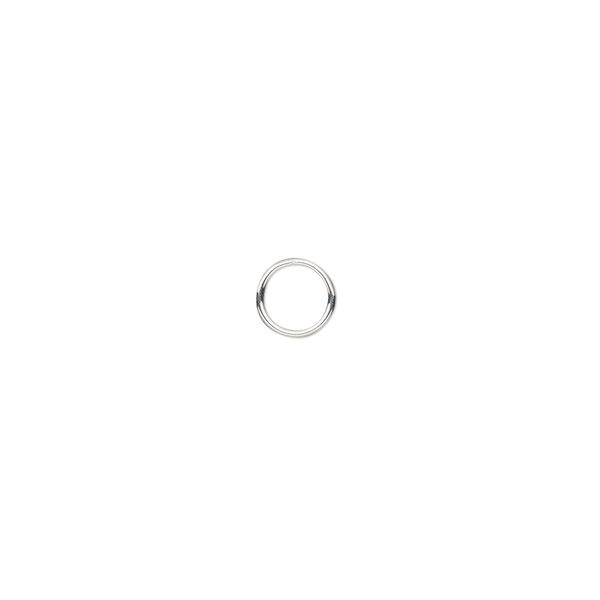 Jump ring, sterling silver, 6mm soldered round, 4.7mm inside diameter, 22 gauge. Sold per pkg of 50. image number 0