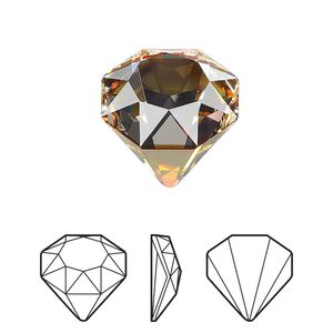 Fancy stone 1pk crystal copper Z foil back, Crystal Passions® 18mm tilted chaton 4928