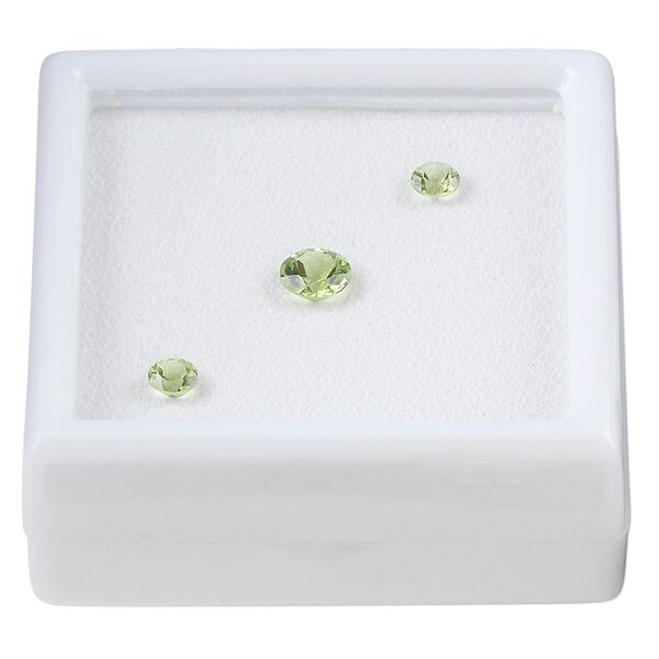 Peridot 1pkg3, hand-cut faceted round gem natural 4mm / 6mm image number 0