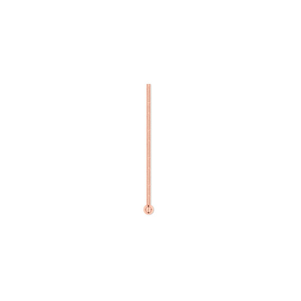 Head pin, copper, 3/4 inch with 1.5mm ball, 22 gauge. Sold per pkg of 100. image number 0