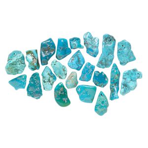 Turquoise 1pkg1, top-drilled chip / nugget bead 25g mix large to extra-large / small to large