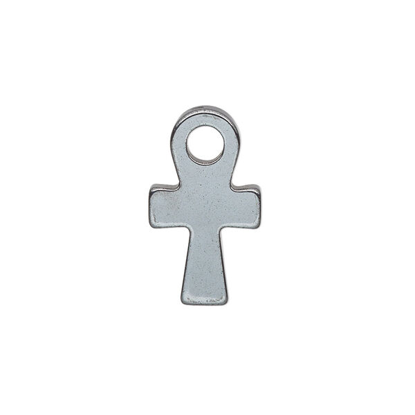 Drop, Hemalyke™ (man-made), 21x12mm Ankh. Sold per pkg of 4. image number 0