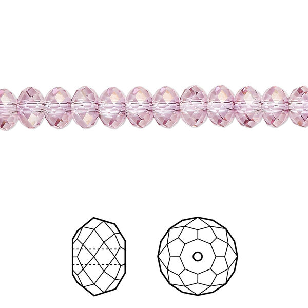 Bead 144pk dark rose, Crystal Passions® 6x4mm rondelle 5040 image number 0