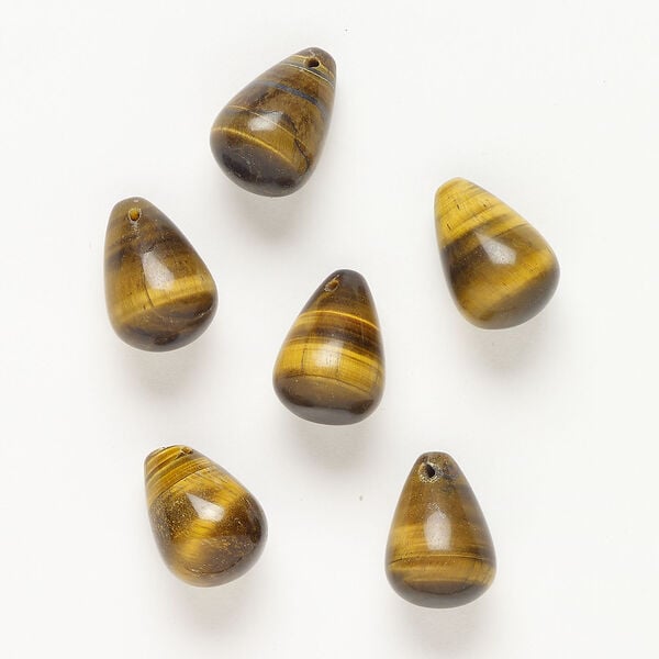 Tigereye 1pkg6, top-drilled teardrop drop natural, 17x12mm image number 0