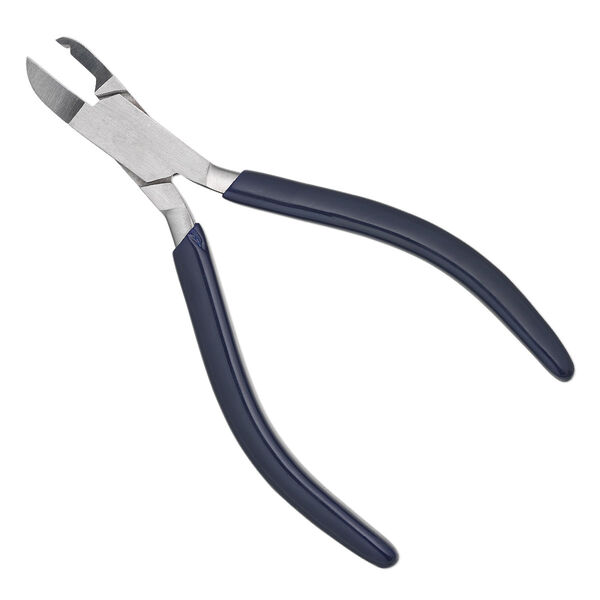 Pliers, EUROTOOL®, stone-setting, stainless steel and rubber, blue, 5-1/4 inches. Sold individually. image number 0