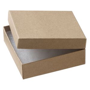 Paper / "cotton" (polyester) 1pkg6, square box kraft 3.5x3.5x1 inch