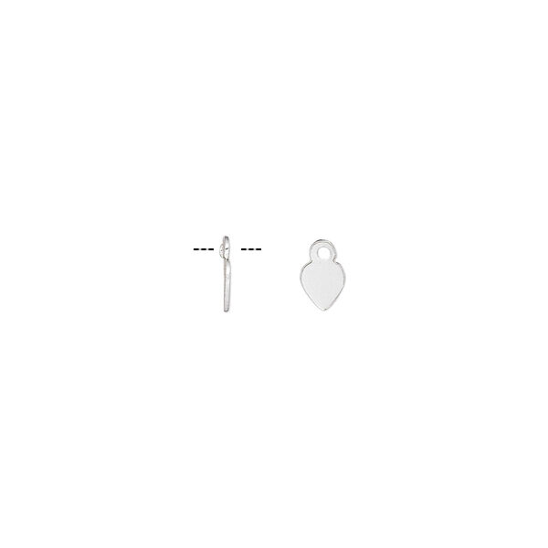 Drop, Hill Tribes, sterling silver, 4mm heart. Sold per pkg of 24. image number 0